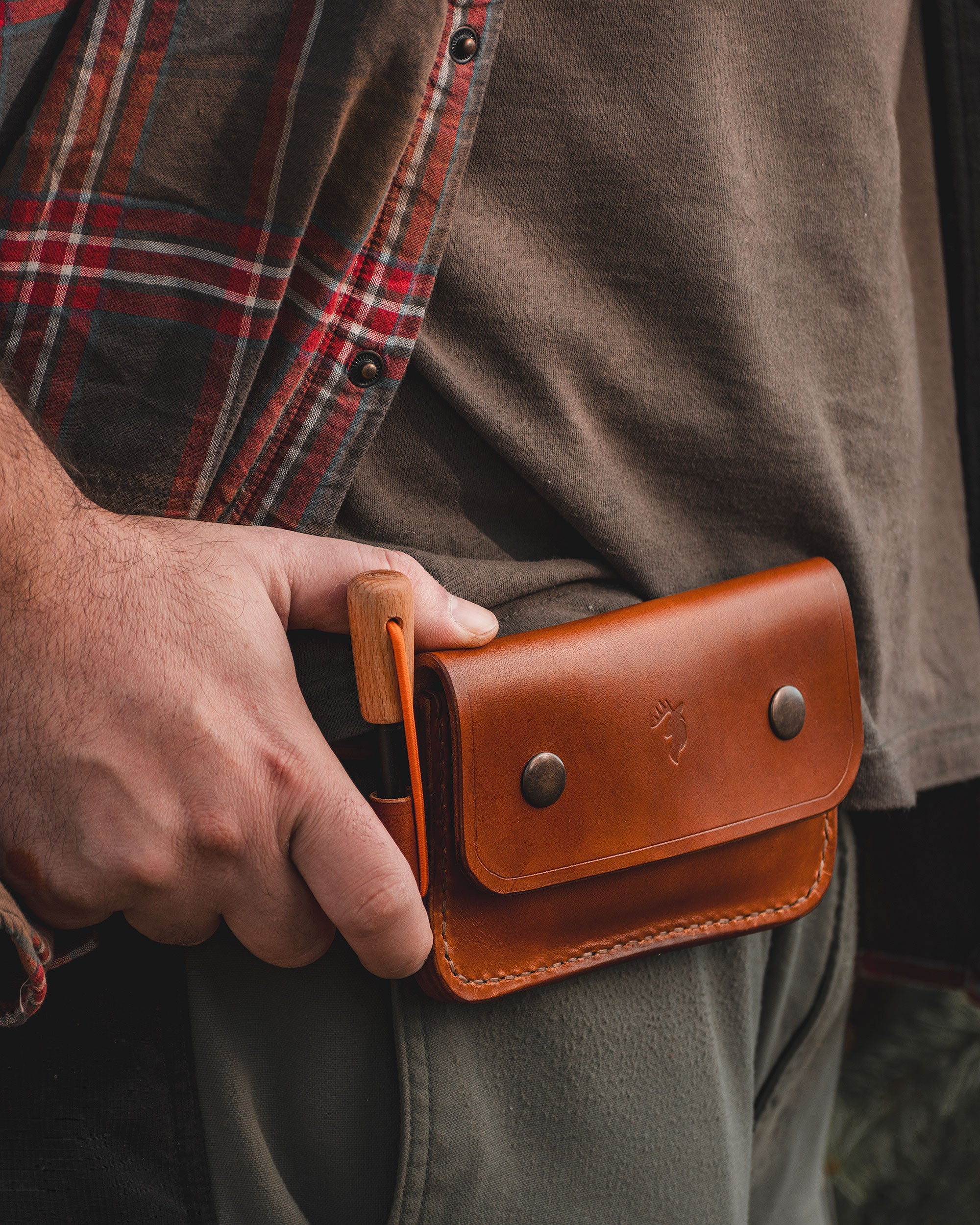 Leather Flat Belt Kit Bag The Wild Buck