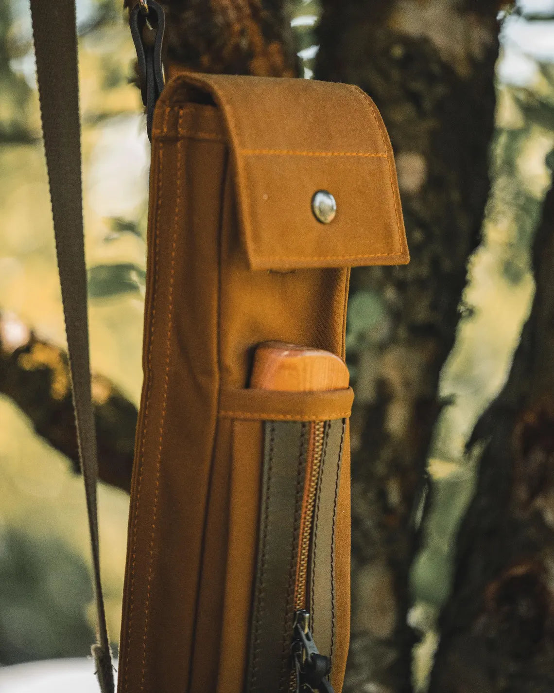 Dry Waxed Canvas Bushcraft Axe and Saw Sling in Desert