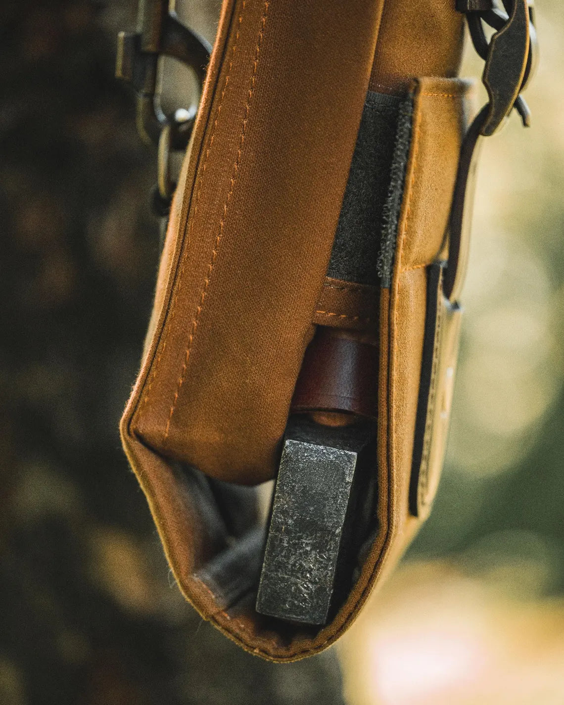 Dry Waxed Canvas Bushcraft Axe and Saw Sling in Desert
