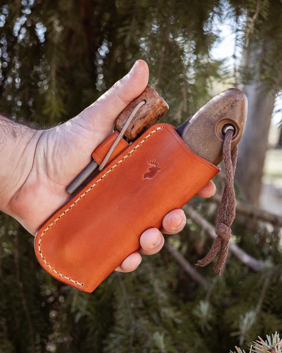 Leather Sheath for Silky PocketBoy 170 with Ferro Rod Loop