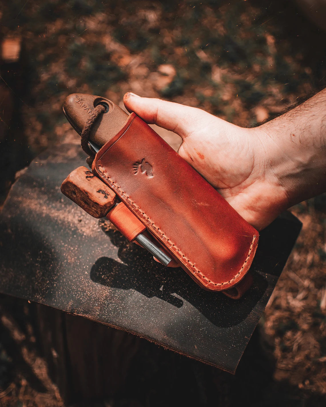 Leather Sheath for Silky PocketBoy 170 with Ferro Rod Loop