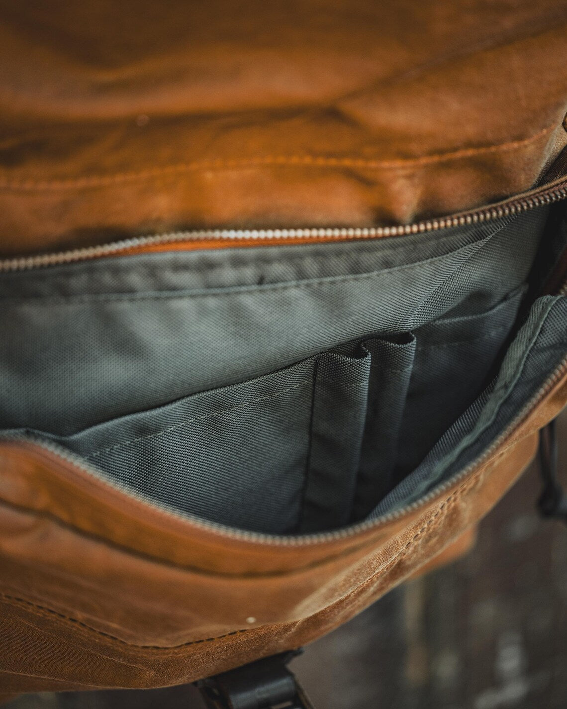 Rolltop Oilskin Canvas Satchel
