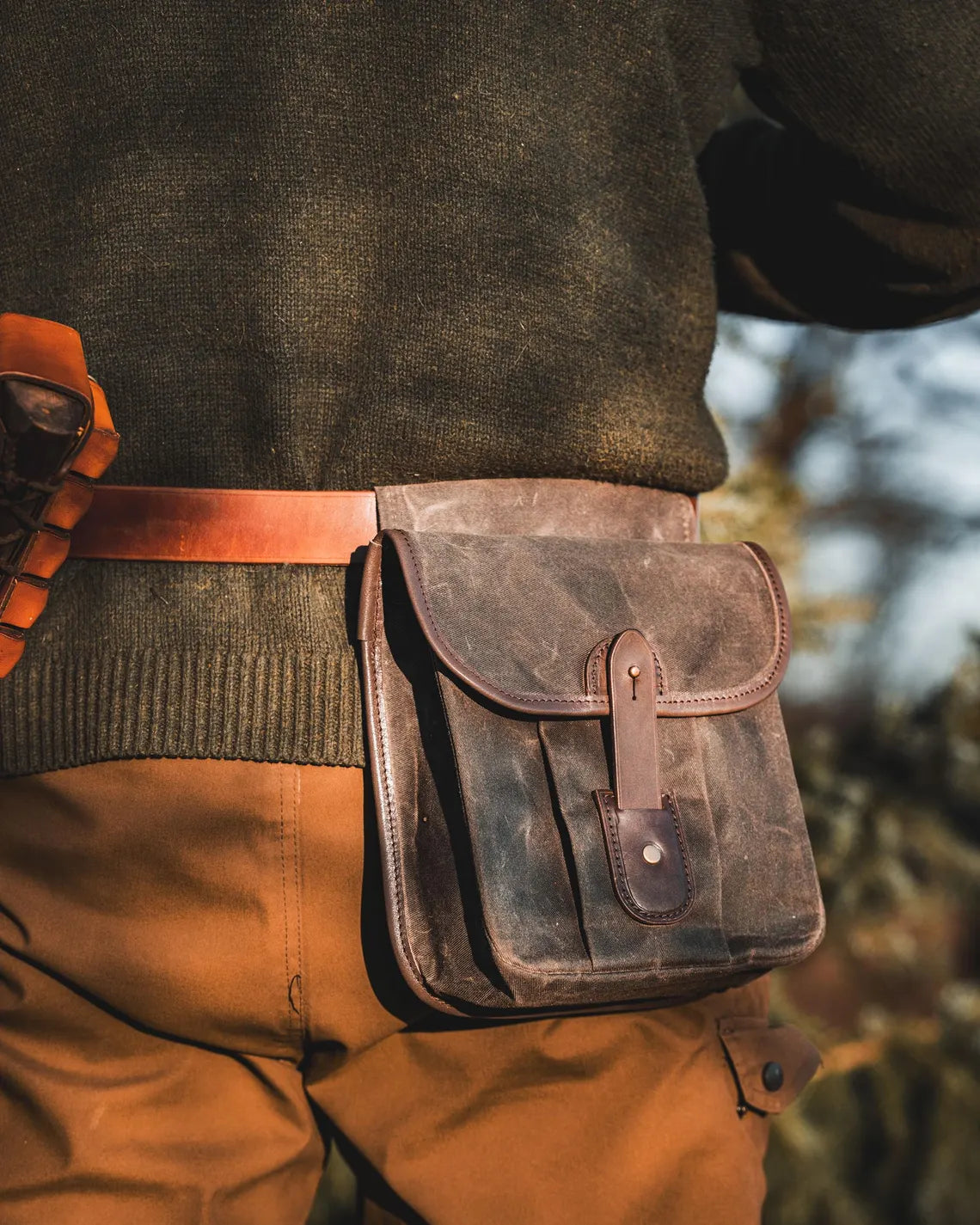 Outdoor Waxed Canvas Belt Pouch