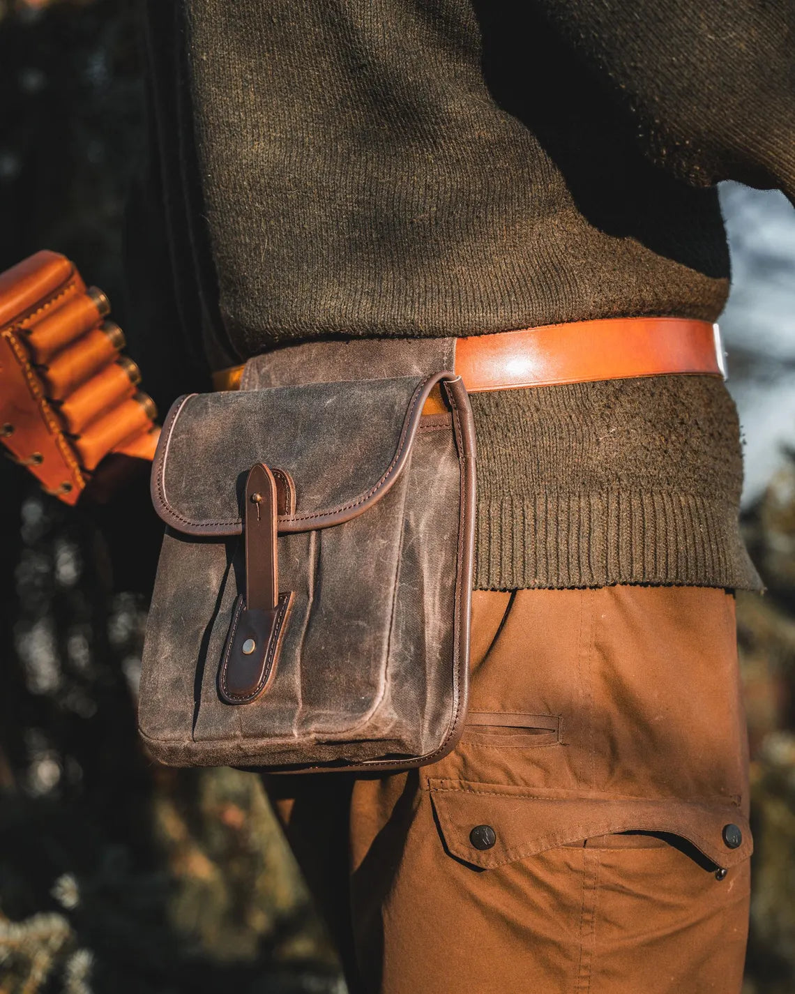 Outdoor Waxed Canvas Belt Pouch