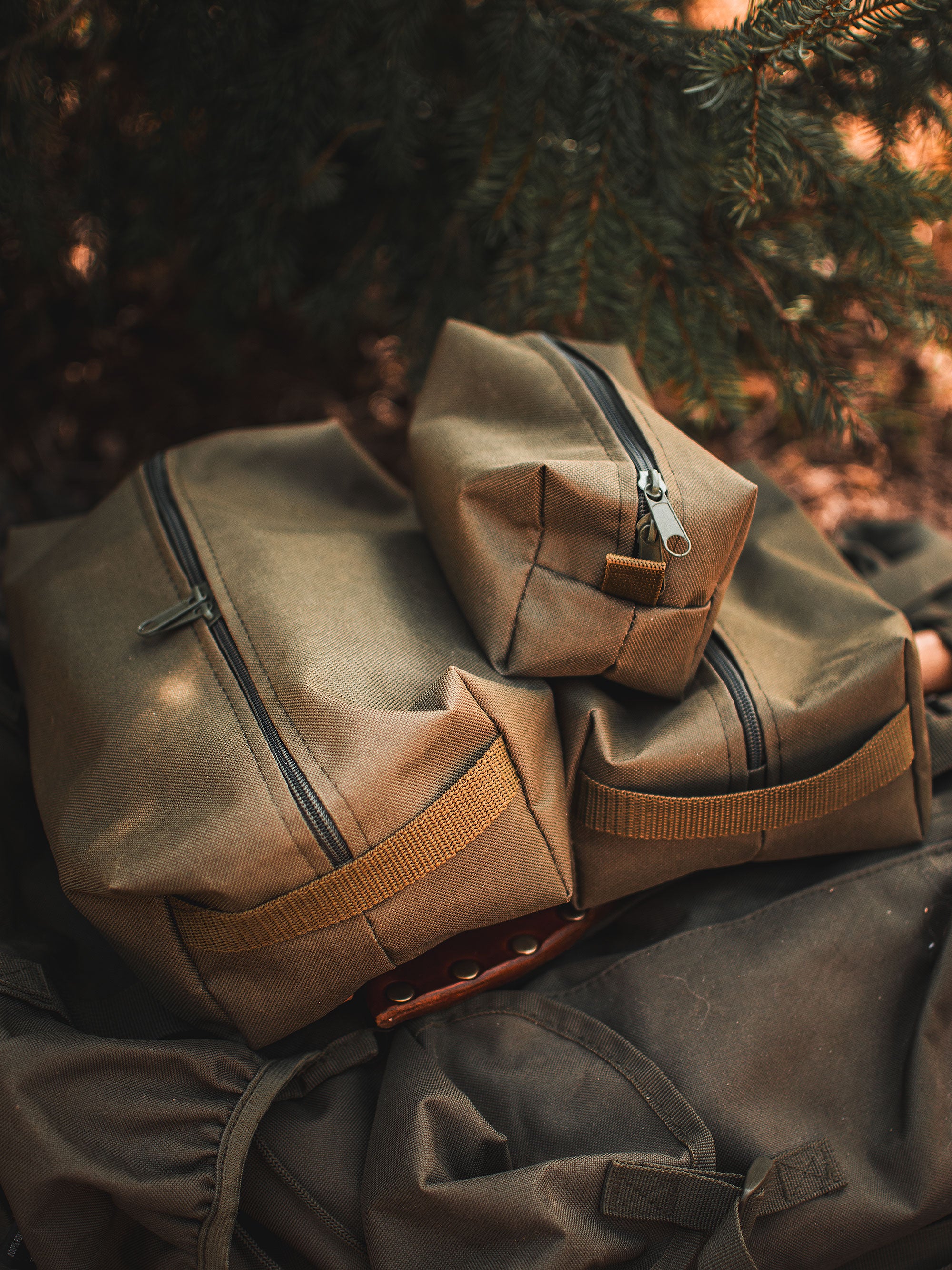 Leather Flat Belt Kit Bag by The Wild Buck Outdoors