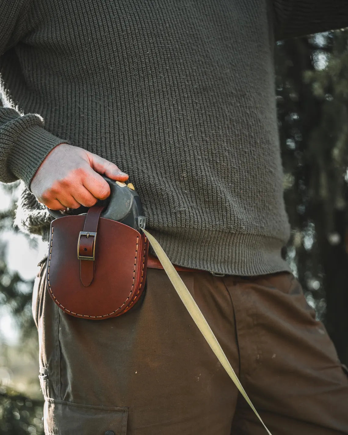 Leather Holster for Flexi Giant 8m Dog Lead