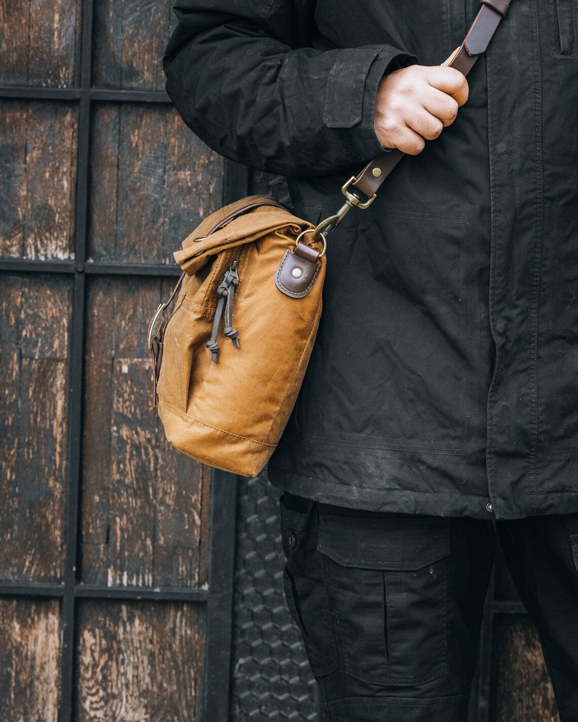 Rolltop Oilskin Canvas Satchel
