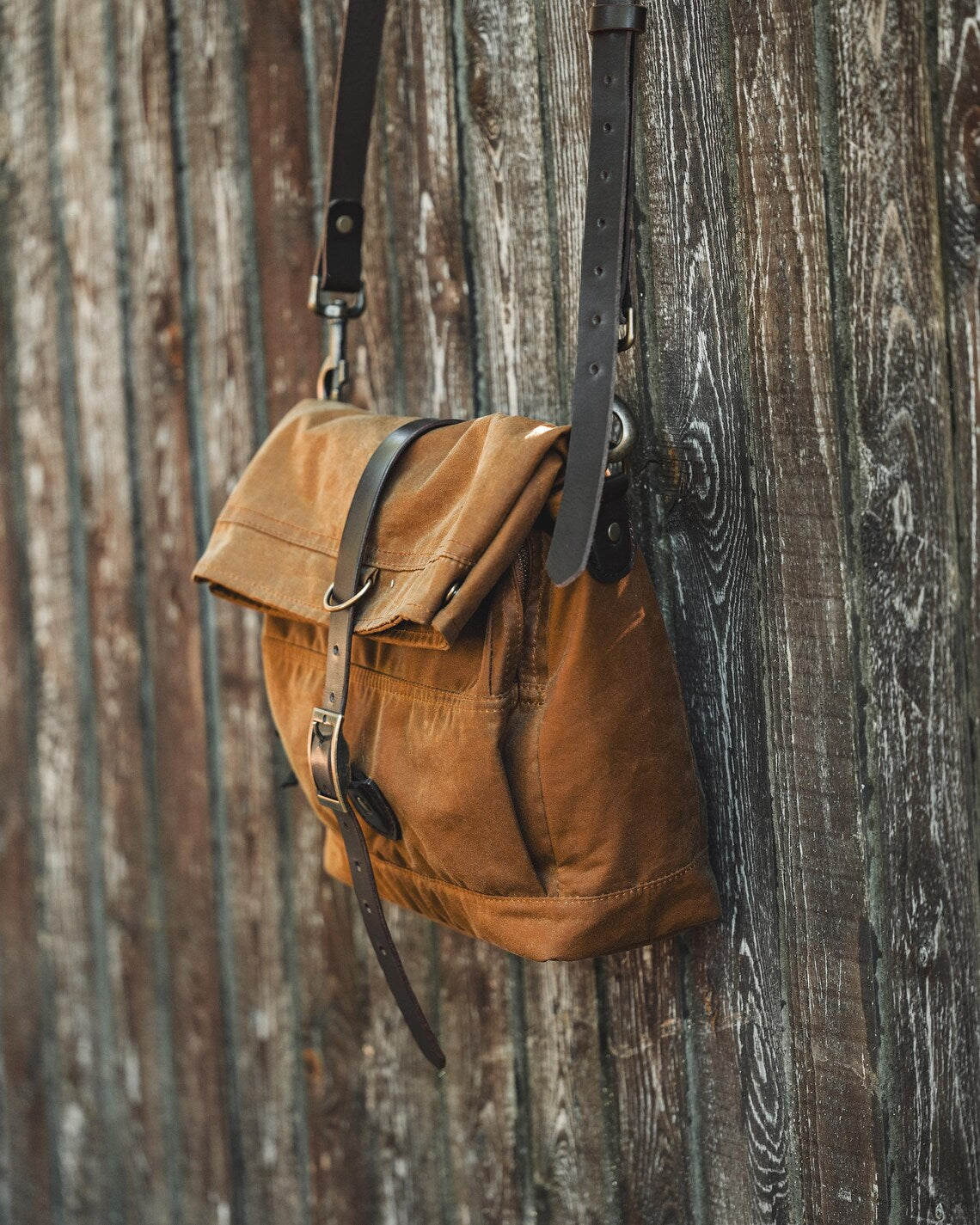 Rolltop Oilskin Canvas Satchel