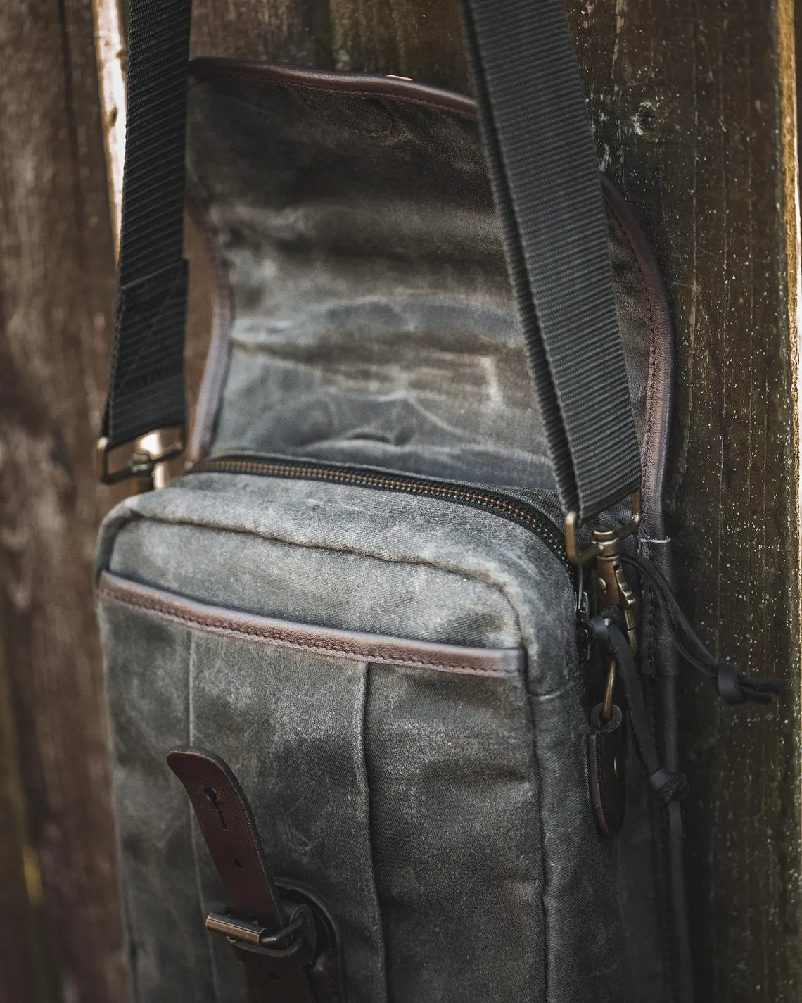 Small Waxed Canvas Shoulder Bag