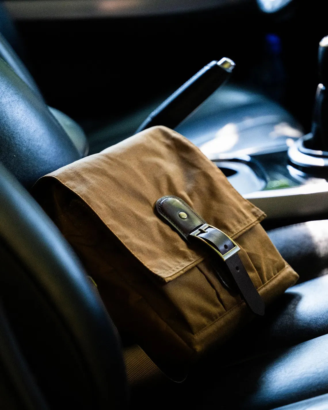 Waxed Canvas Oilskin Satchel in Beige