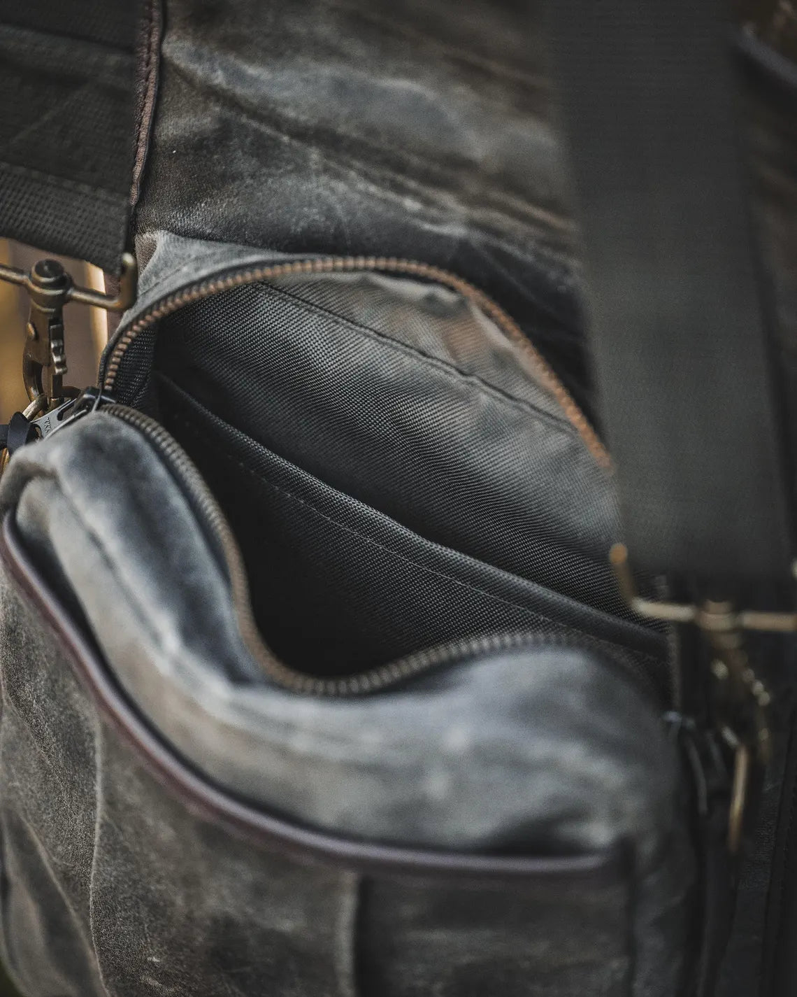 Small Waxed Canvas Shoulder Bag