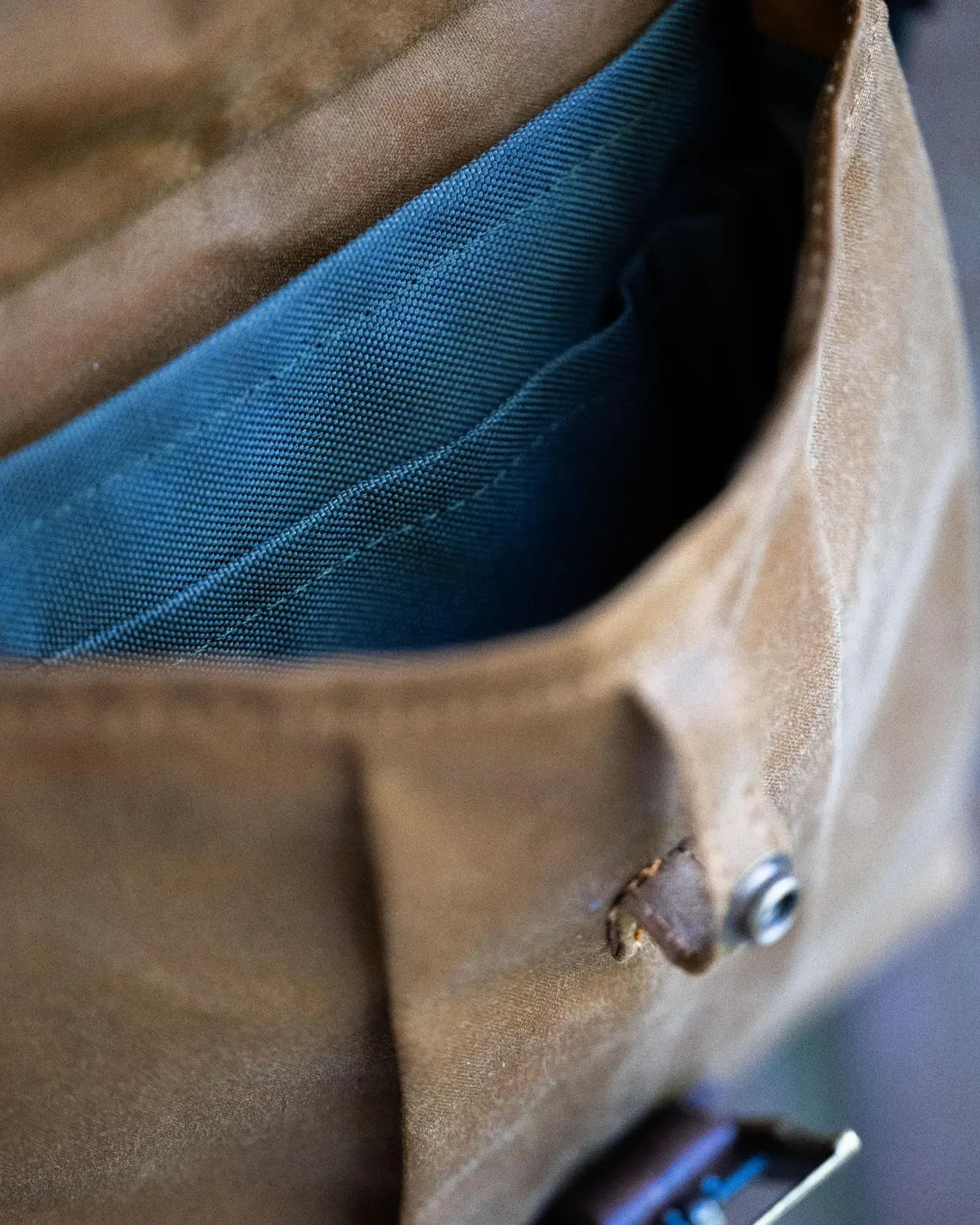 Waxed Canvas Oilskin Satchel in Beige