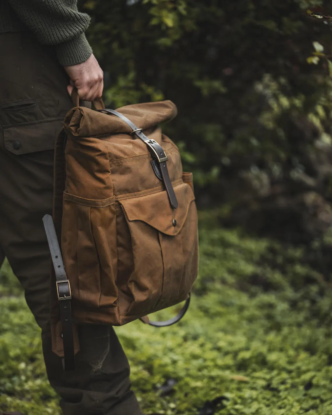 Oilskin Outdoor Roll Top Backpack in Coyote Desert