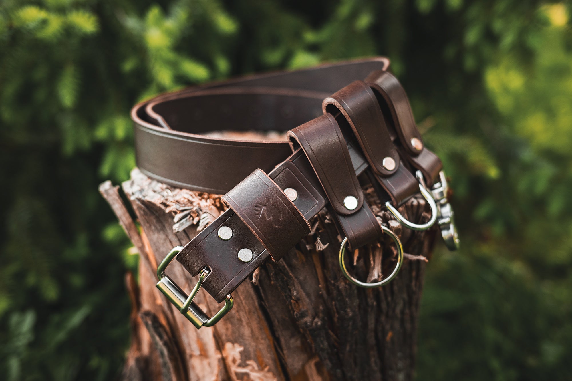Handmade Leather Bushcraft Utility Belt by The Wild Buck Outdoors