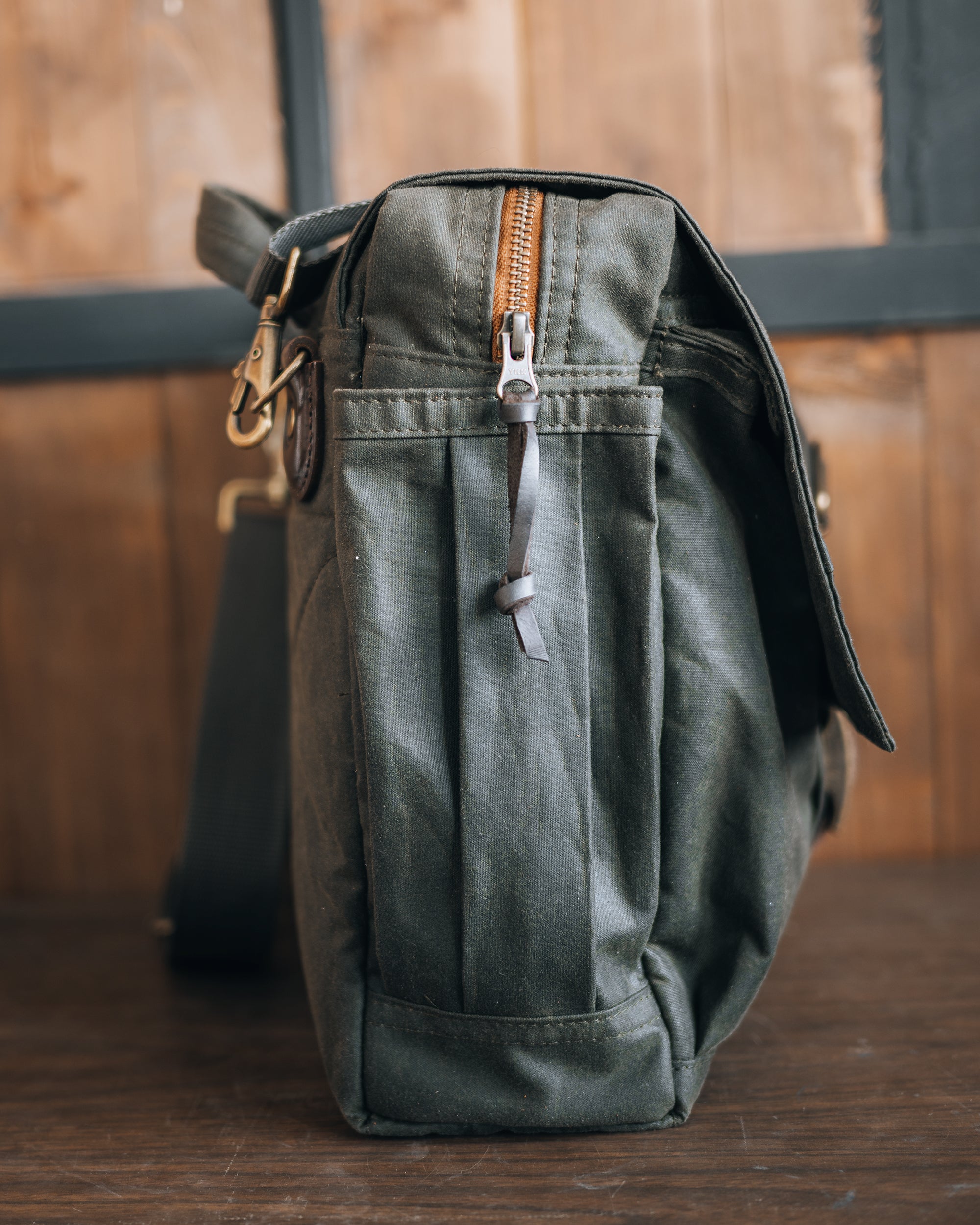 Waxed Canvas Oilskin Small Messenger Bag