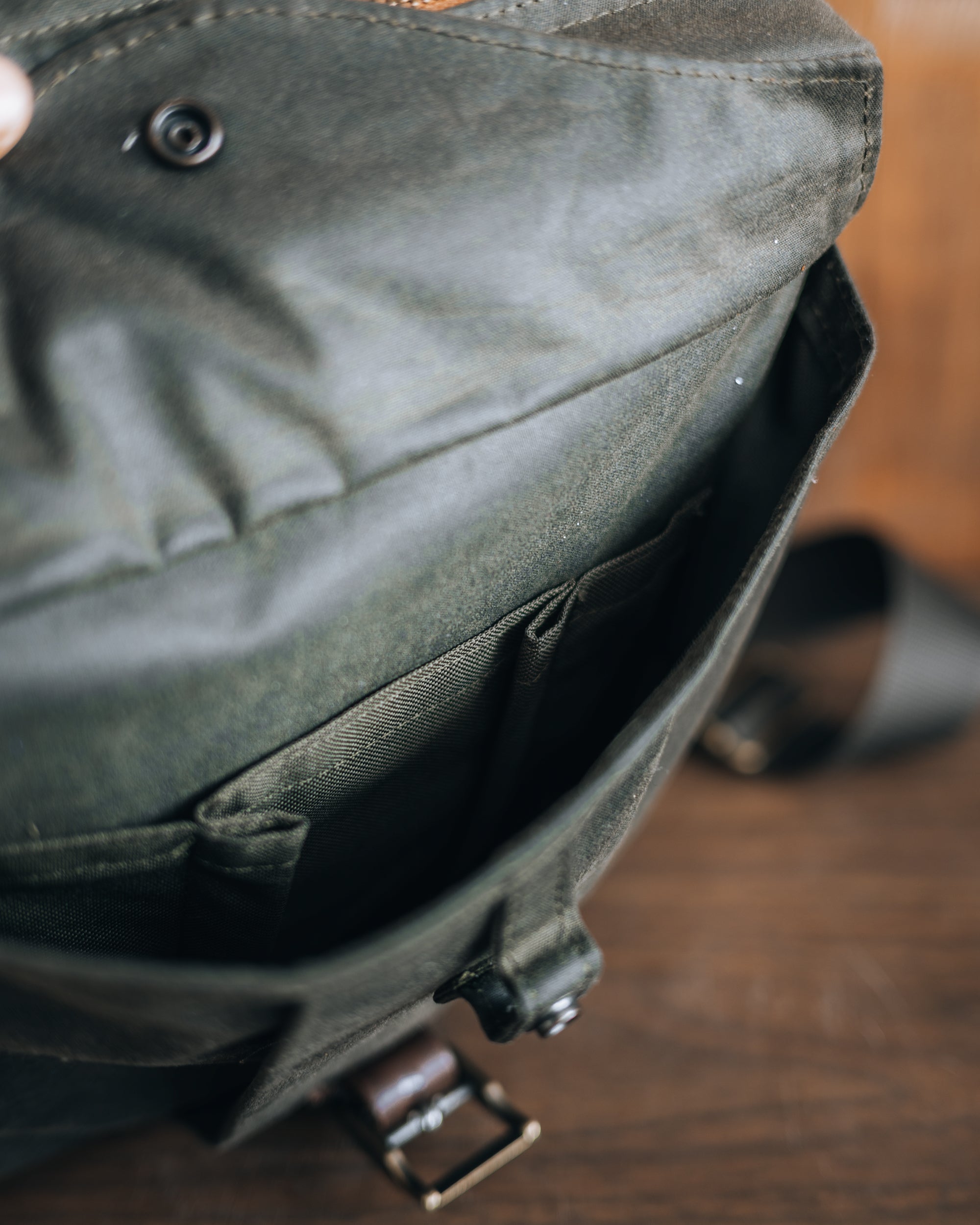 Waxed Canvas Oilskin Small Messenger Bag