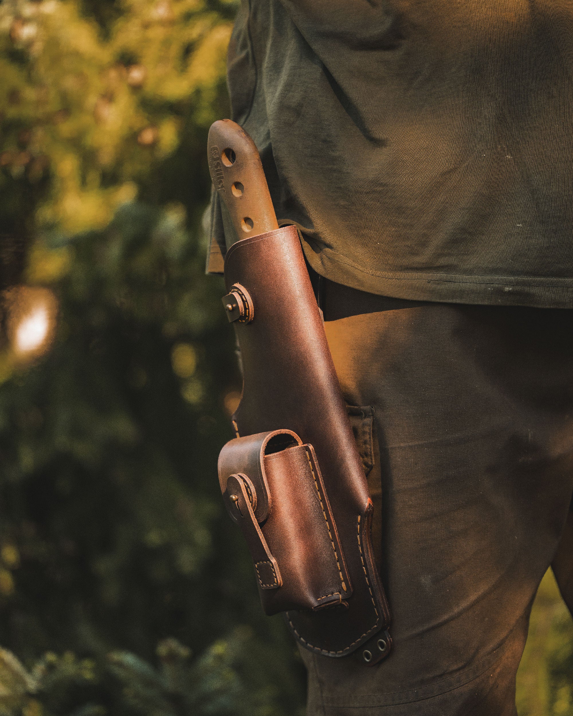 Bushcraft Leather Sheath for Silky BigBoy 2000