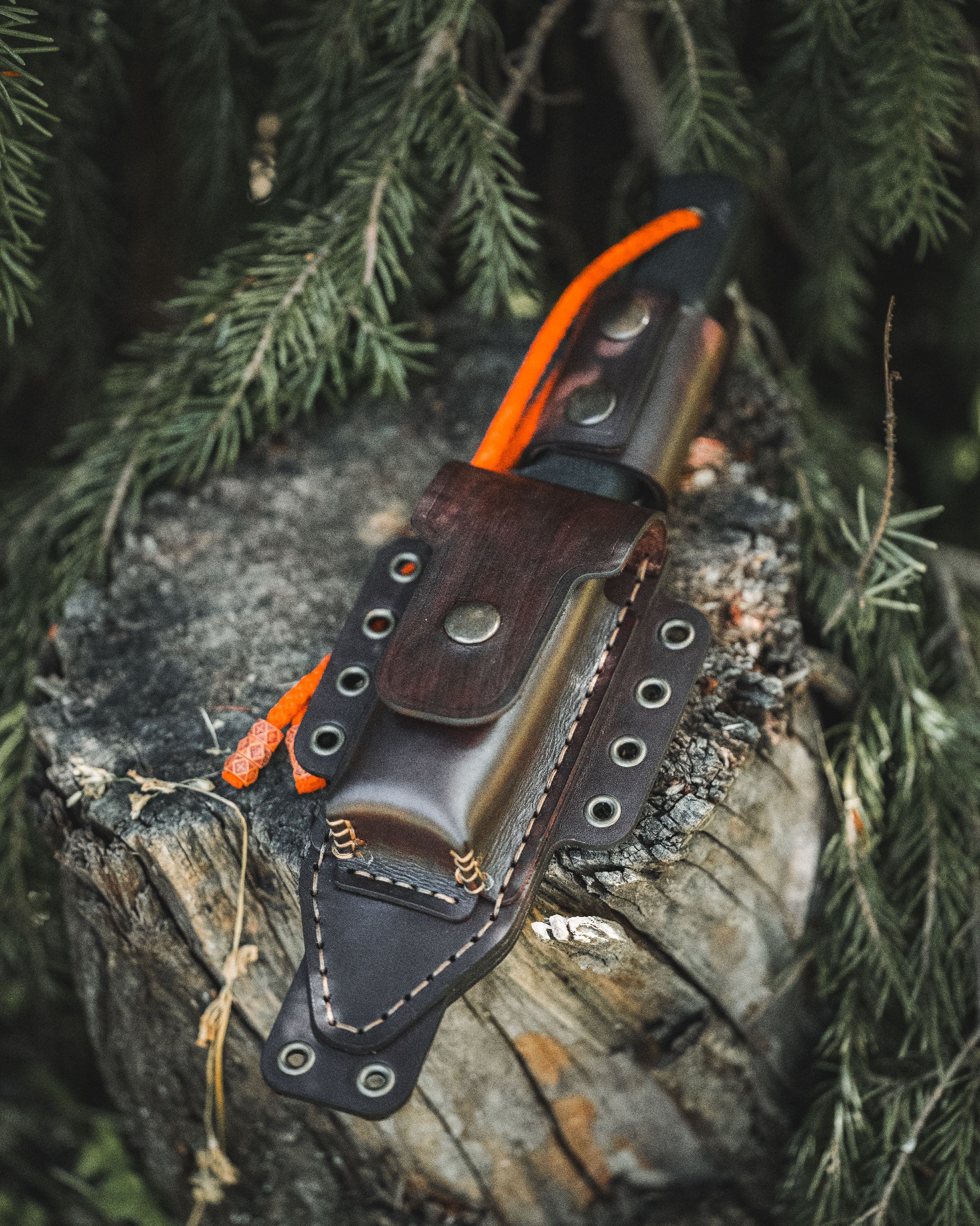Bushcraft Leather Knife Sheath for Coldsteel SRK SK5