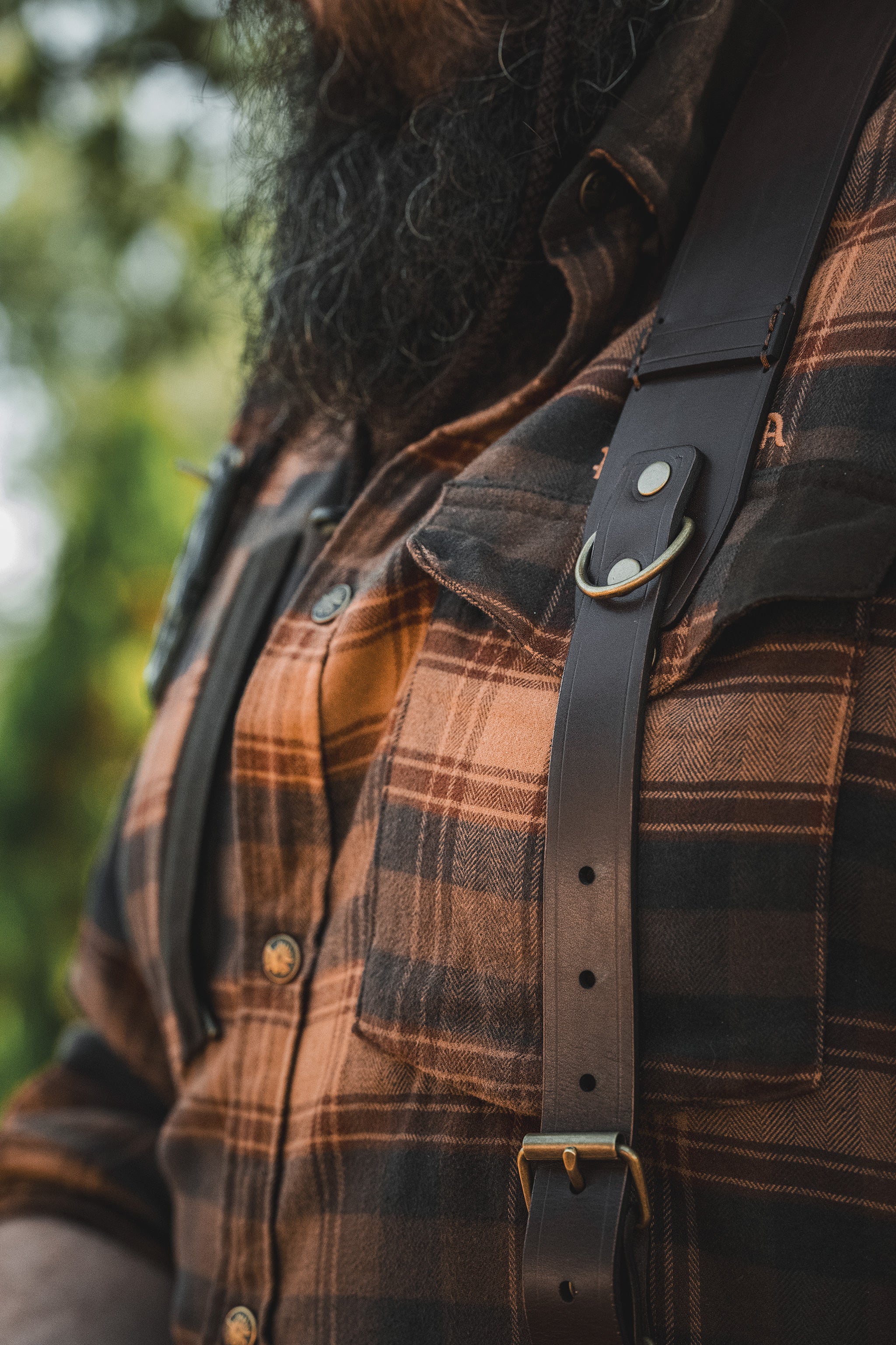 Bushcraft Leather Suspenders