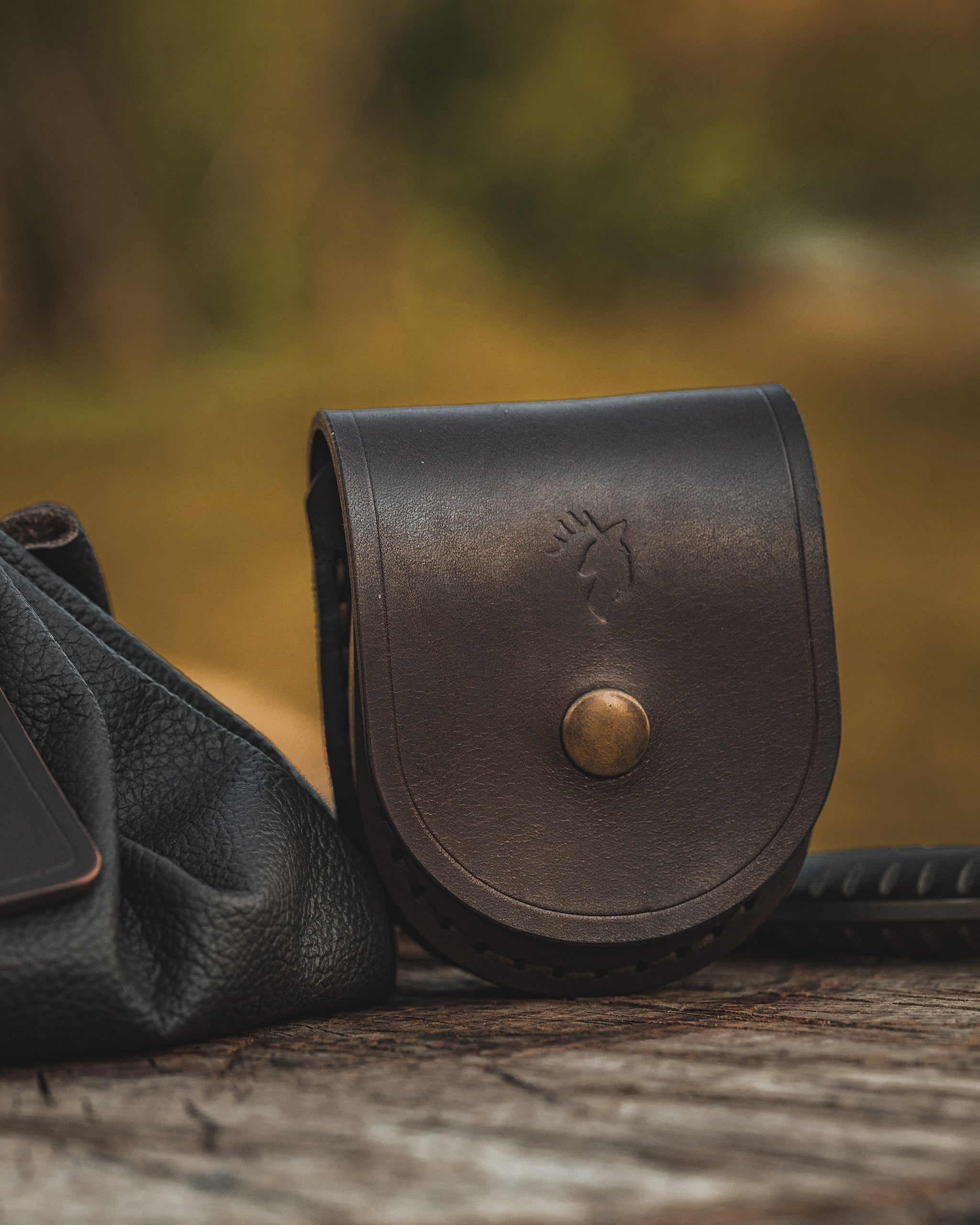 Lensatic Compass Leather Belt Pouch